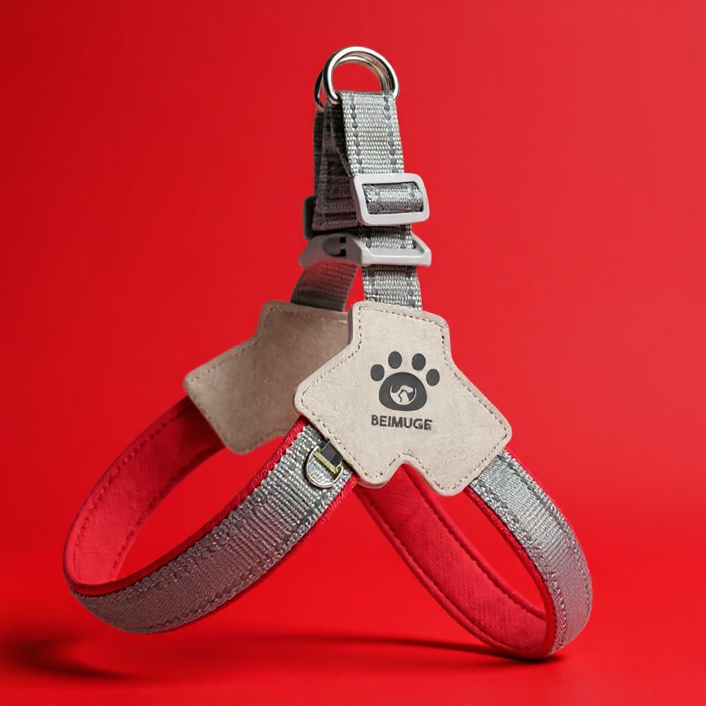 Easy Control Dog With Leather Leash, Choke Pet Harness For Training Walking
