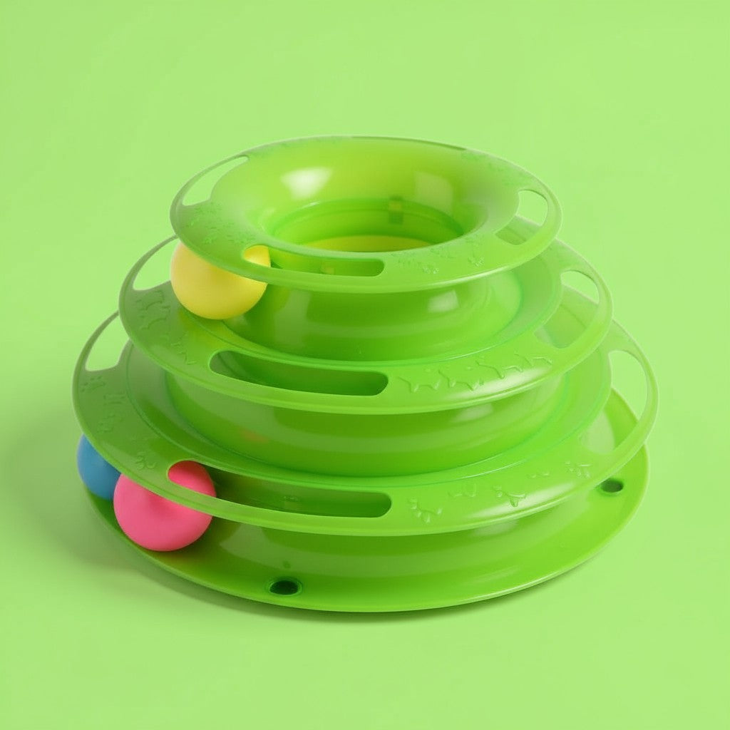 Pet Cat Crazy Ball Disk Interactive Toys Amusement Plate Trilaminar Funny Toy