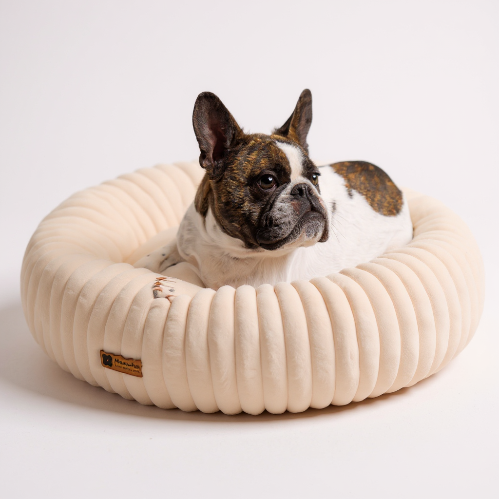 Donut Cat Bed - Washable Round Pet Bed For Indoor Cats & Kittens