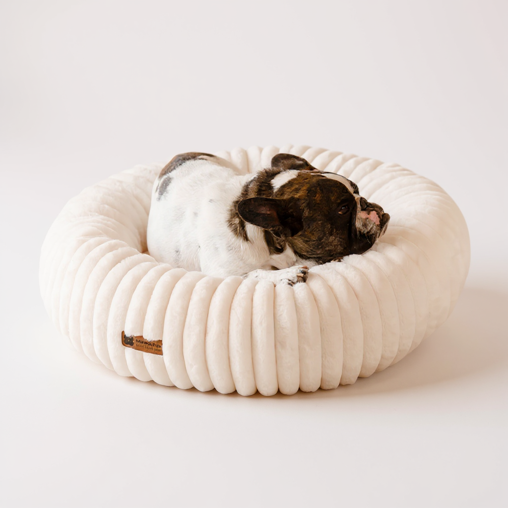 Donut Cat Bed - Washable Round Pet Bed For Indoor Cats & Kittens
